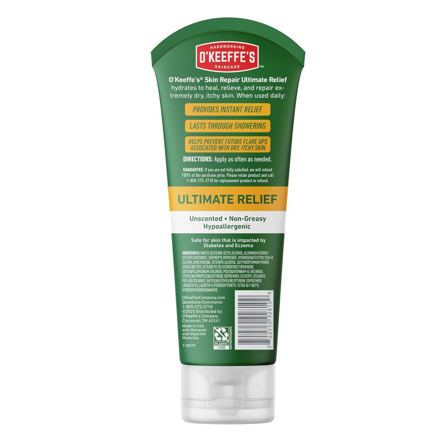 O'Keeffe's Ultimate Relief Cream – Practical Get Well Soon Gift for Chronically Dry Hands, 7oz