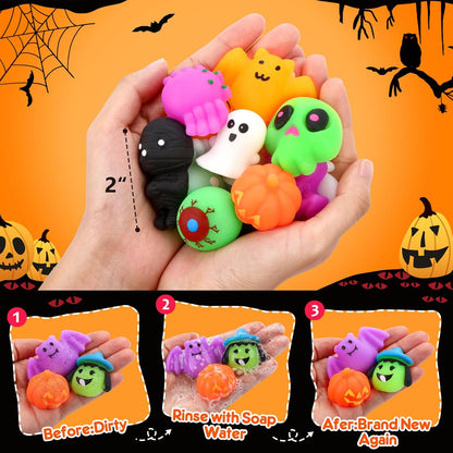 OCATO 30Pcs Halloween Mochi Squishies – Soft TPR Non-Toxic Party Favors Safe for Young Children and Classrooms