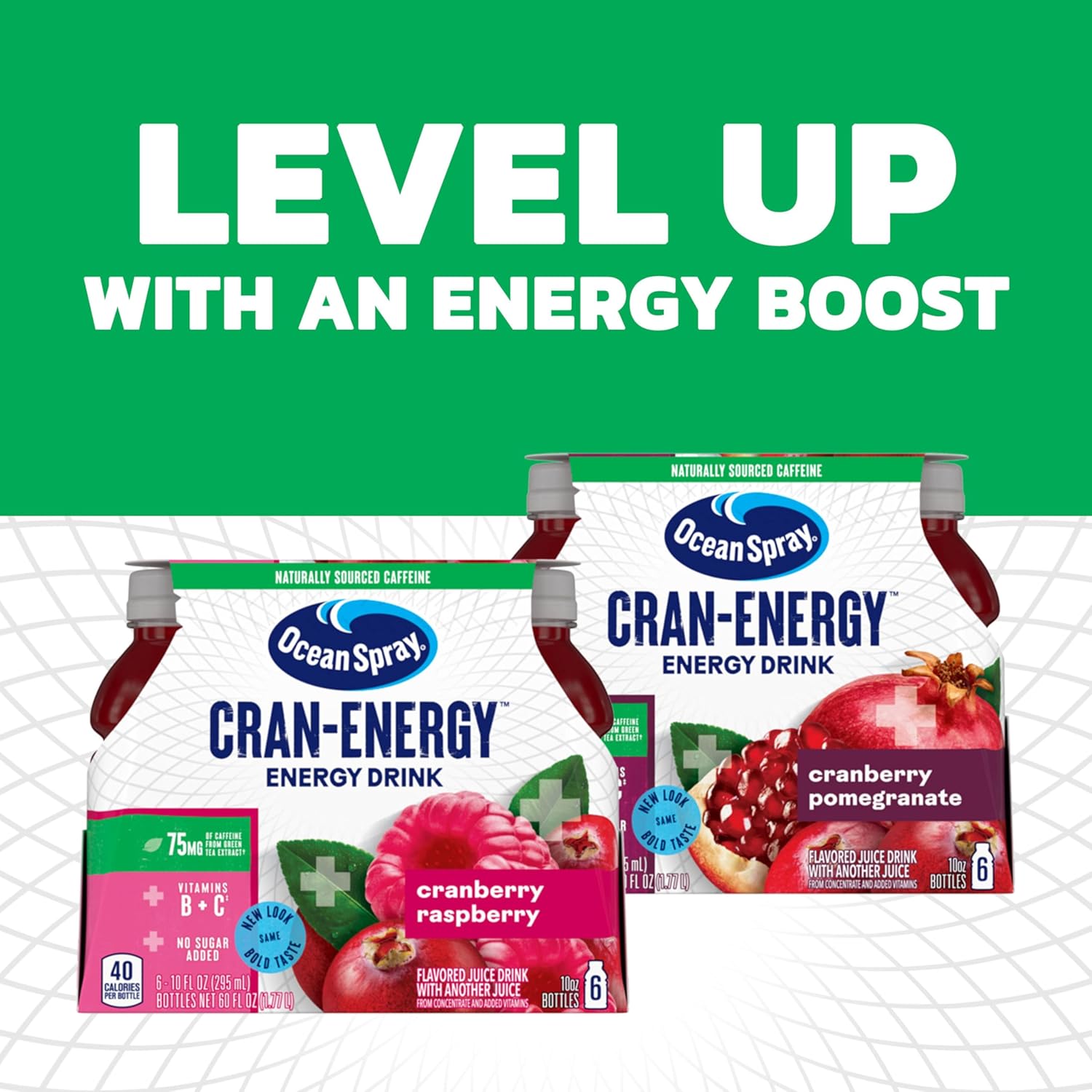 Ocean Spray® Cran-Energy™ Cranberry Pomegranate Drink – Family-Safe Energy Alternative Without Synthetic Stimulants or HFCS