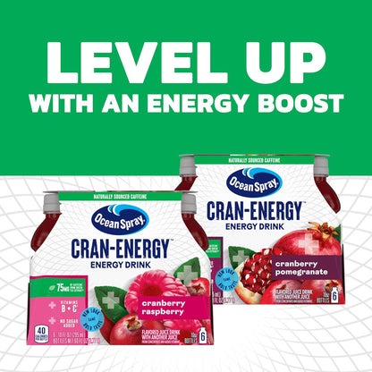 Ocean Spray® Cran-Energy™ Cranberry Pomegranate Drink – Family-Safe Energy Alternative Without Synthetic Stimulants or HFCS