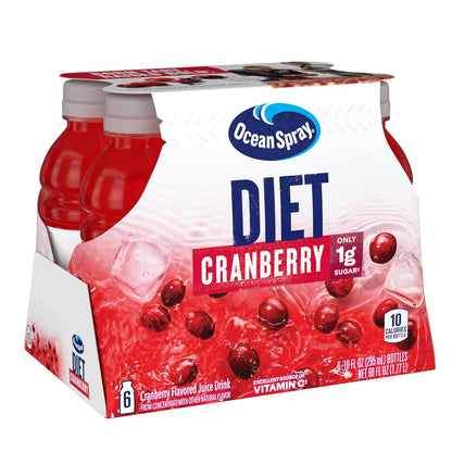 Ocean Spray Diet Cranberry Juice Drink – Grab-and-Go 10 oz Bottles for the Office Desk and Commute