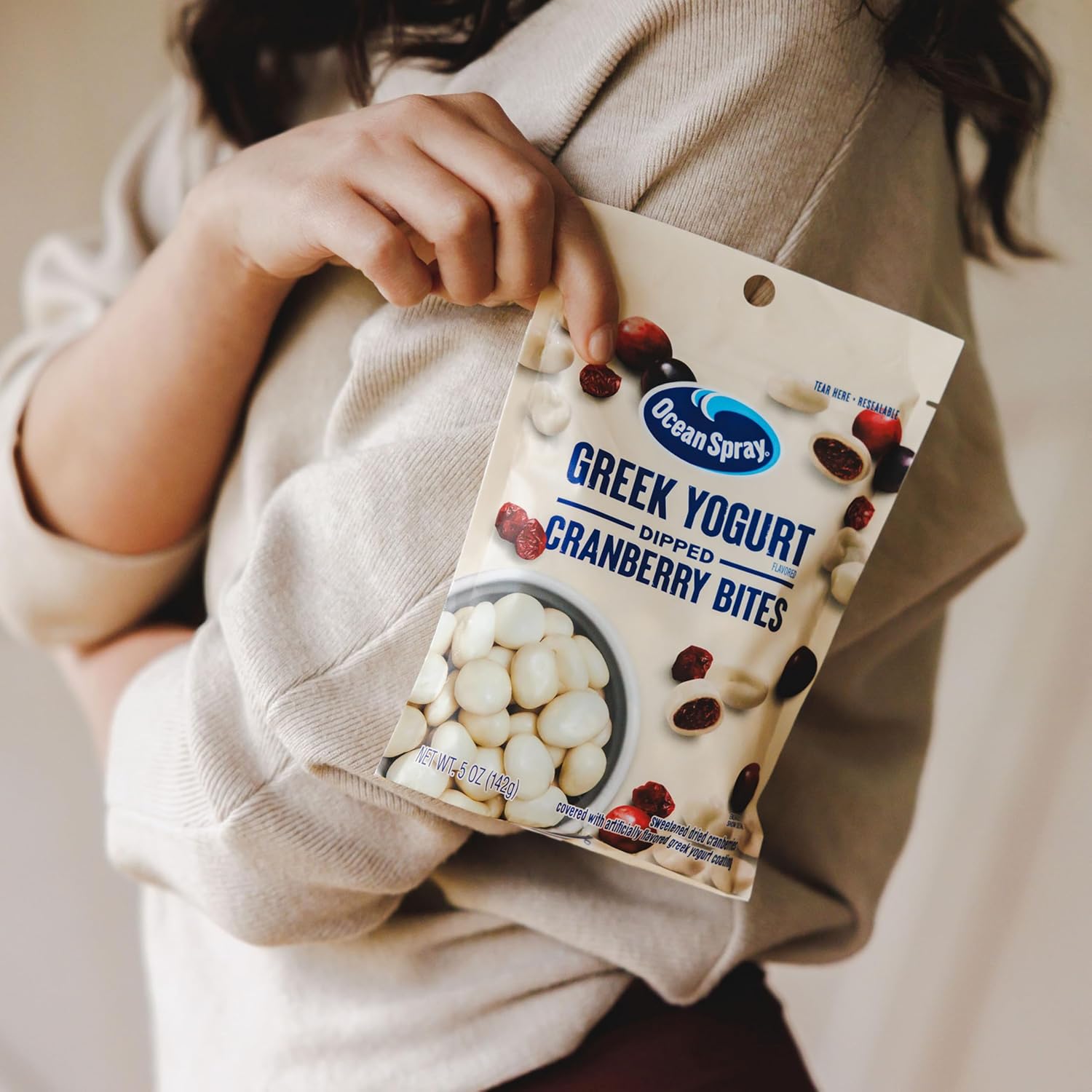 Ocean Spray Greek Yogurt Covered Craisins, Desk Drawer Snack for Focused Workdays and Home Office