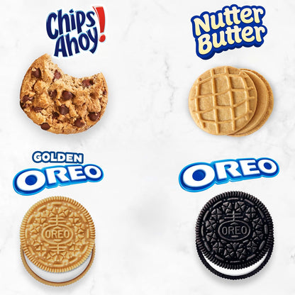 Office Break Room Cookie Variety – OREO, CHIPS AHOY!, Nutter Butter & OREO Golden, 56 Individually Wrapped Snack Packs