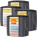 TasticTotes Oversized Blanket Storage Tote – Decorative Gray Fabric Bin for Seasonal Bedding and Cozy Home Atmosphere