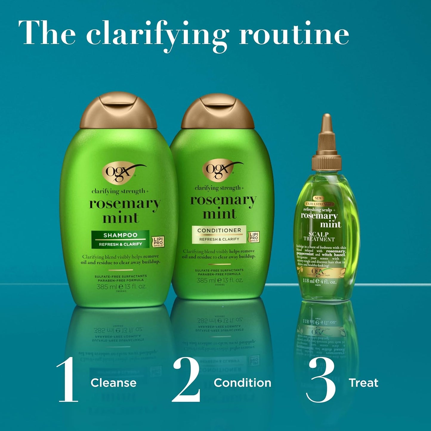 OGX Clarifying Strength + Rosemary Mint Conditioner – Family-Safe Clarifying Conditioner for Oily Hair, 25.4 fl oz Value Size