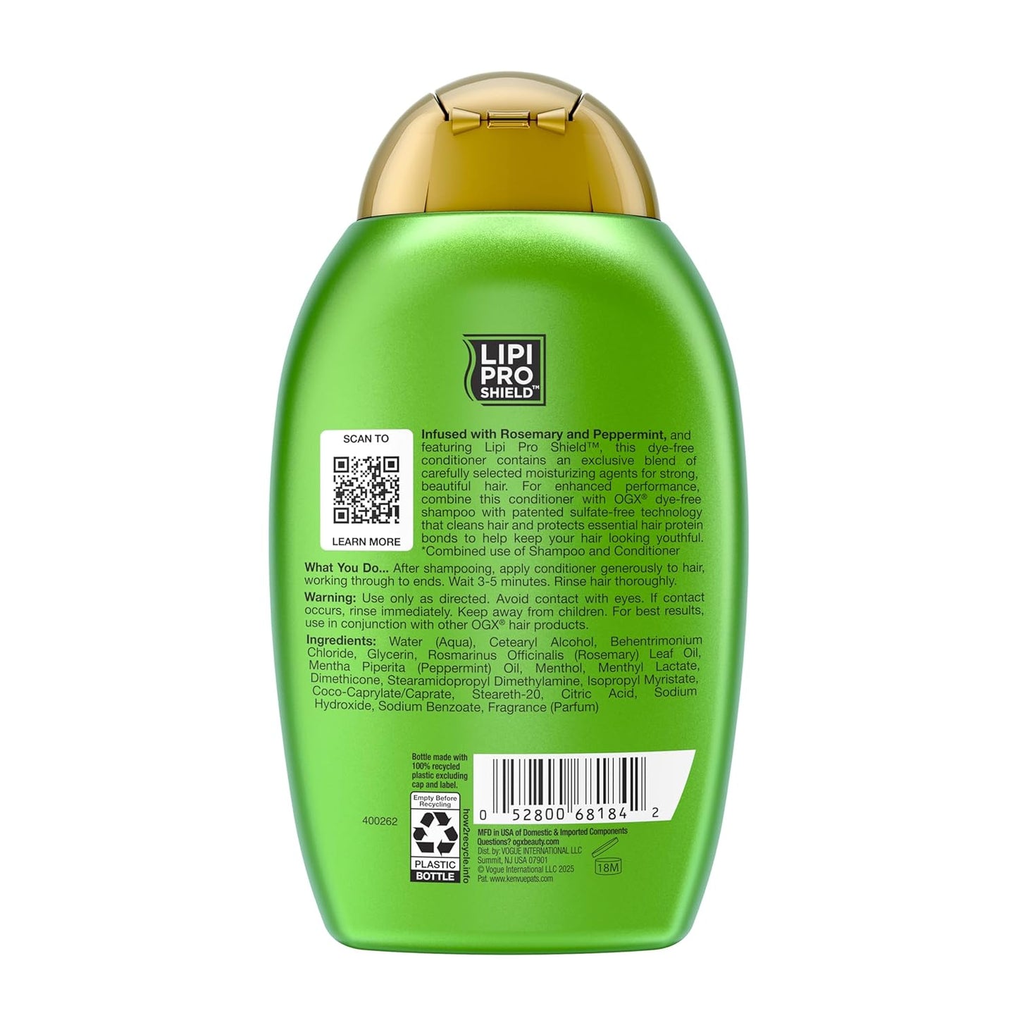 OGX Clarifying Strength + Rosemary Mint Conditioner – Family-Safe Clarifying Conditioner for Oily Hair, 25.4 fl oz Value Size