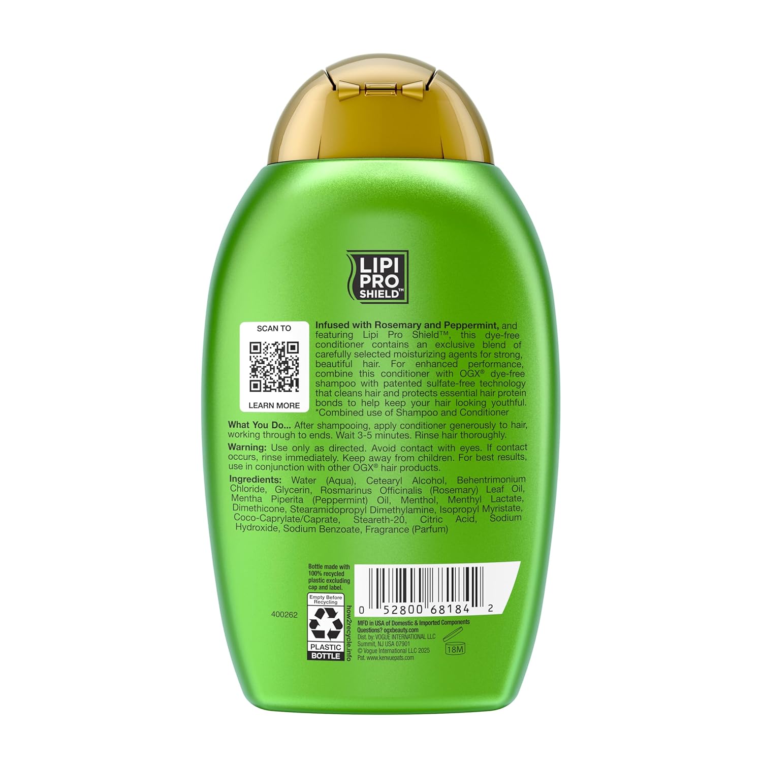 OGX Clarifying Strength + Rosemary Mint Conditioner – Family-Safe Clarifying Conditioner for Oily Hair, 25.4 fl oz Value Size