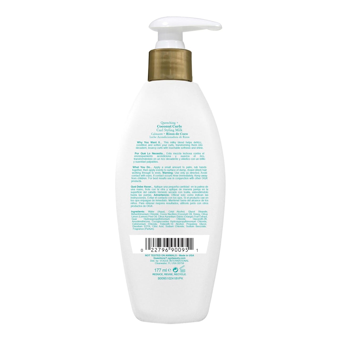 OGX Coconut Curls Frizz-Defying Leave-In Milk – Holiday Gift Set Pick for Curly Haired Friends, Pack of 2