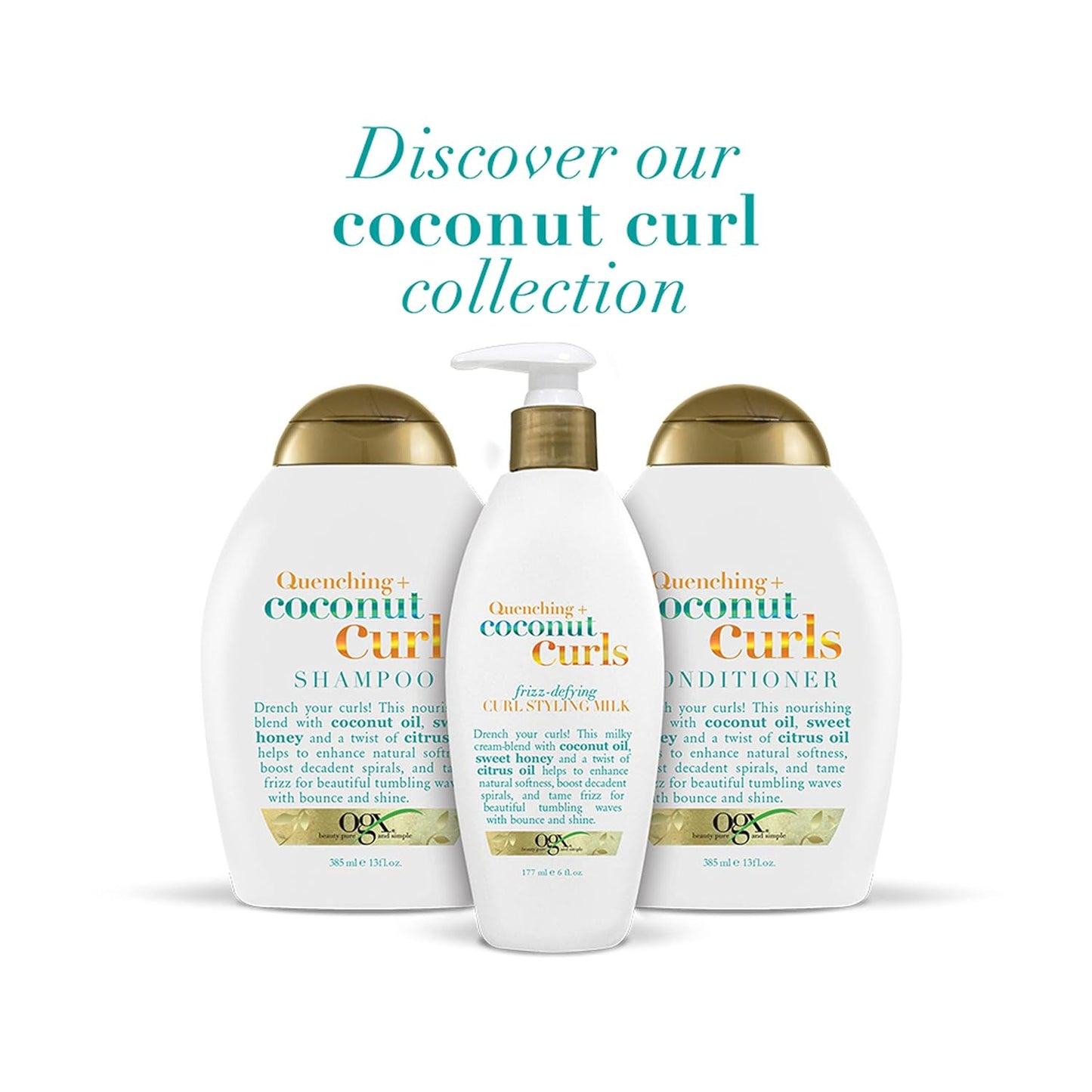 OGX Coconut Curls Frizz-Defying Leave-In Milk – Holiday Gift Set Pick for Curly Haired Friends, Pack of 2