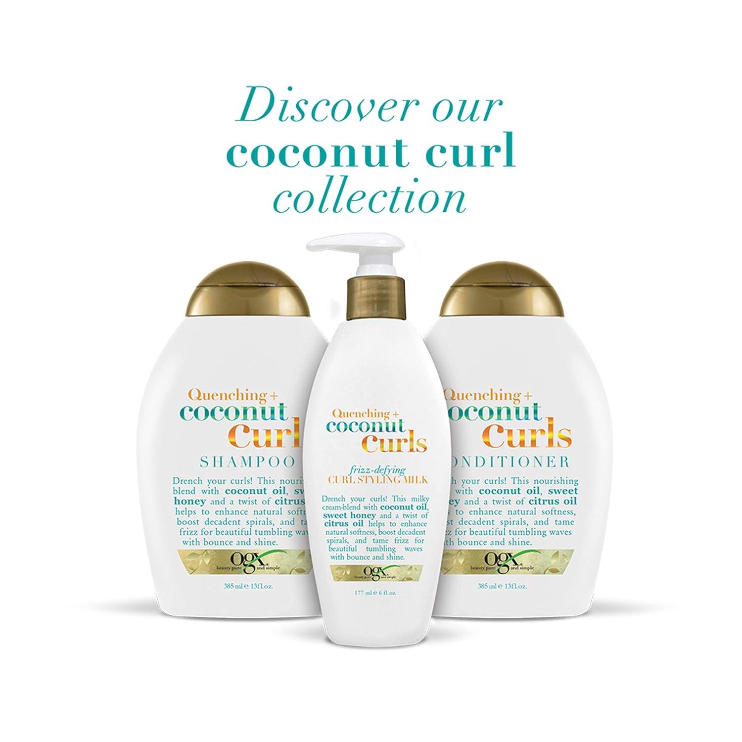 OGX Coconut Curls Frizz-Defying Leave-In Milk – Holiday Gift Set Pick for Curly Haired Friends, Pack of 2