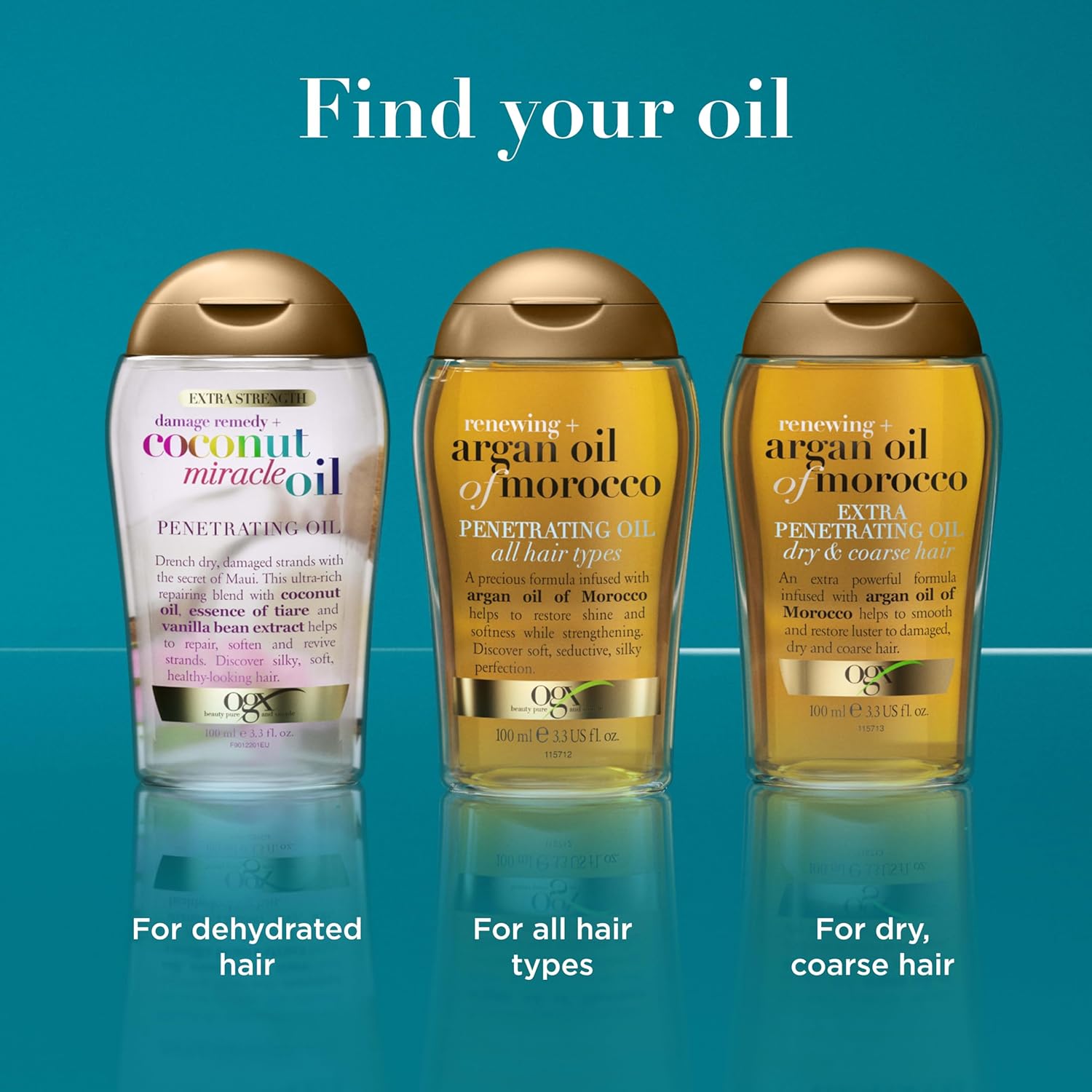 OGX Coconut Miracle Oil – Streamlined Frizz Treatment for the Intentional Beauty Shelf, 3.3 Fl Oz
