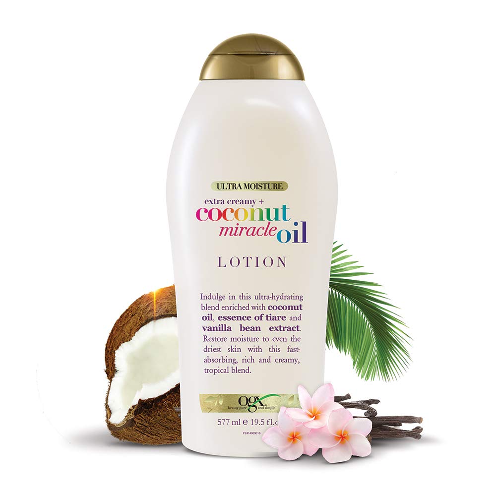 OGX Coconut Miracle Oil Ultra Moisture Lotion – Long-Lasting Coconut Milk Scented Body Cream for Relaxation and Mood Setting