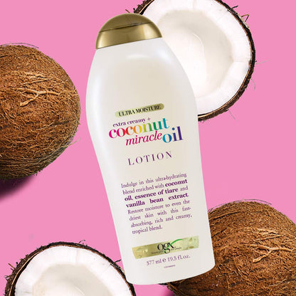 OGX Coconut Miracle Oil Ultra Moisture Lotion – Long-Lasting Coconut Milk Scented Body Cream for Relaxation and Mood Setting