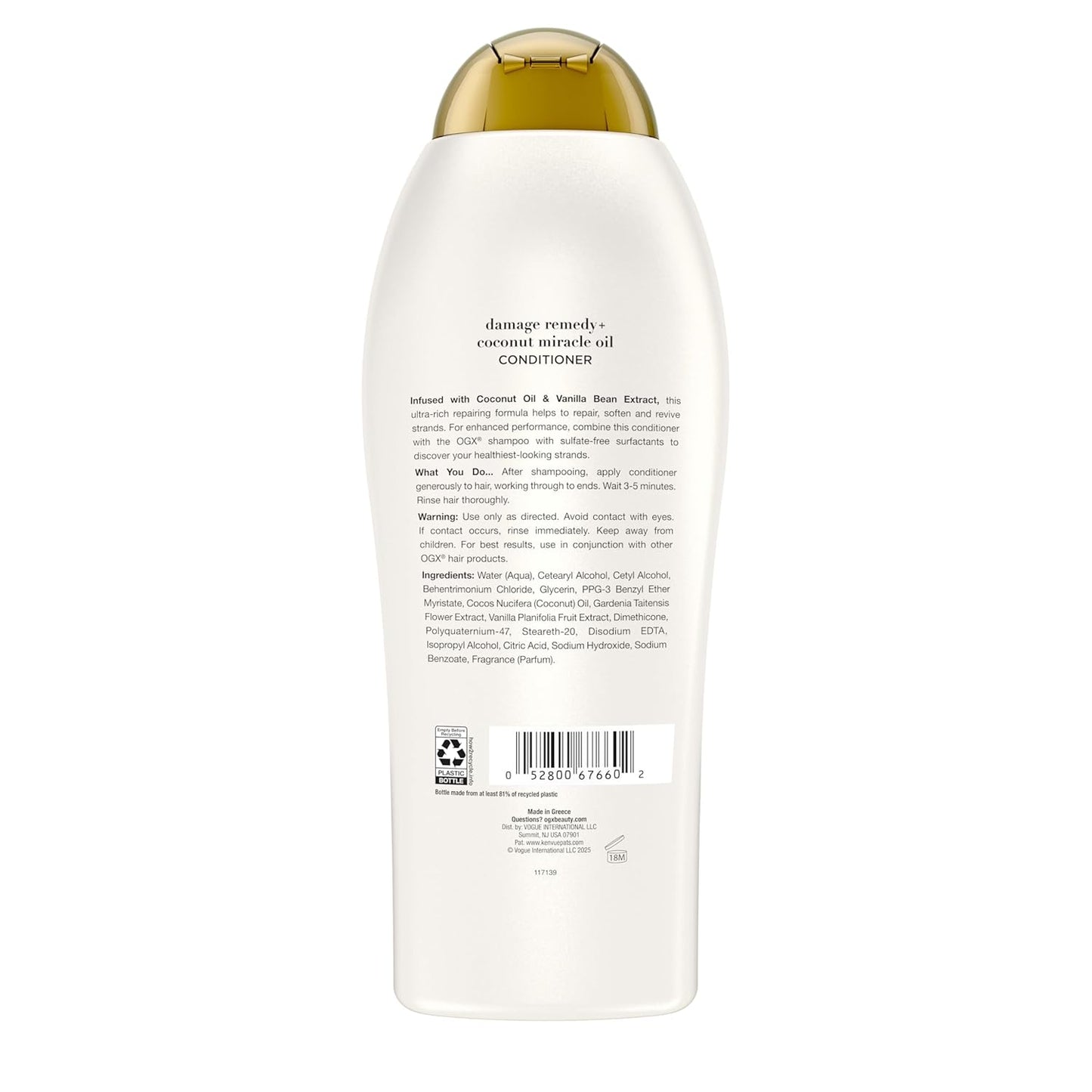 OGX Extra Strength Damage Remedy Conditioner – Clean Beauty Staple for Uncluttered Vanities