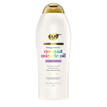 OGX Extra Strength Damage Remedy Conditioner – Clean Beauty Staple for Uncluttered Vanities