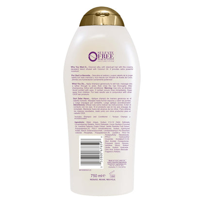 OGX Extra Strength Damage Remedy Shampoo – Holiday Gift Idea for Mom and Friends, Salon-Style Hydration with Coconut and Tiare