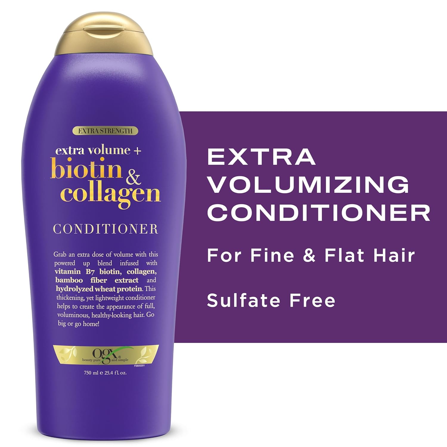 OGX Extra Strength Volumizing Conditioner with Biotin & Collagen – Elevated Hair Care in a Generous 25.4 oz Size