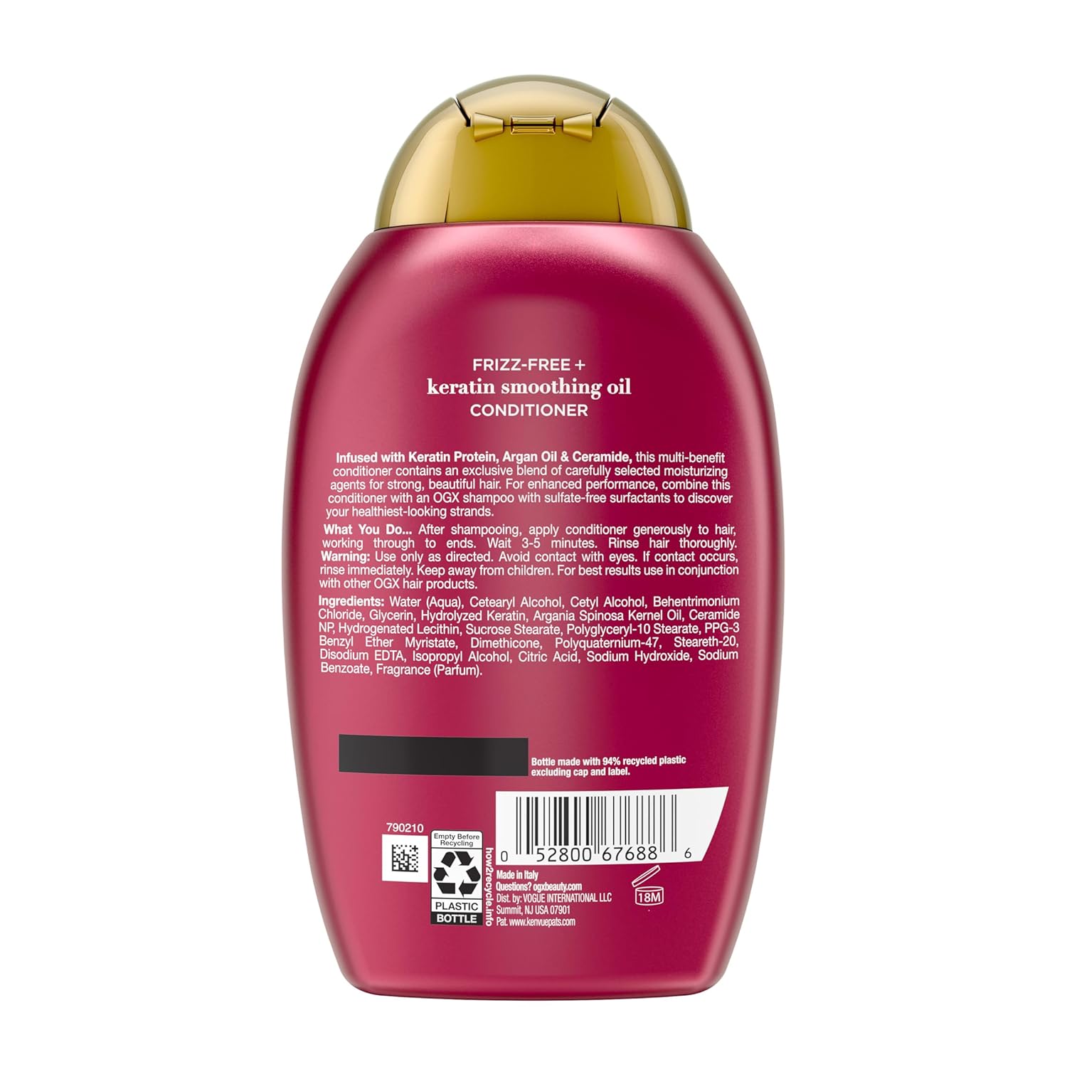 OGX Frizz-Free + Keratin Smoothing Conditioner – Streamlined Haircare for Intentional Daily Routines