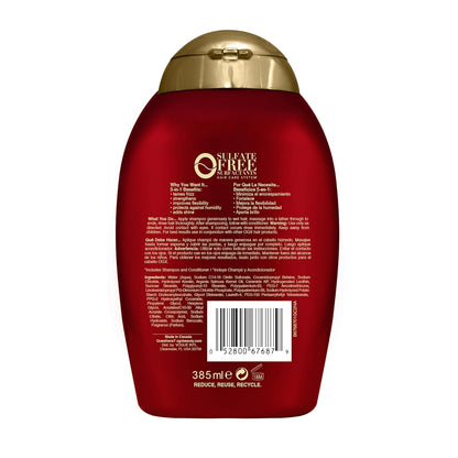 OGX Frizz-Free + Keratin Smoothing Oil Shampoo – Aromatherapy Shower Treatment for Frizzy Hair, 13 Fl Oz