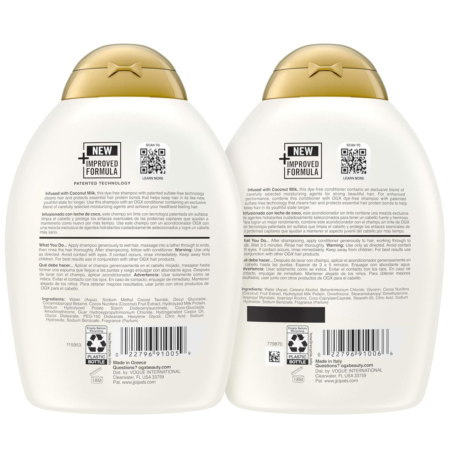 OGX Nourishing Coconut Hair Care Duo – High-End Scented Hair Treatment with Shea Butter, Sophisticated Gift-Worthy Hair Set