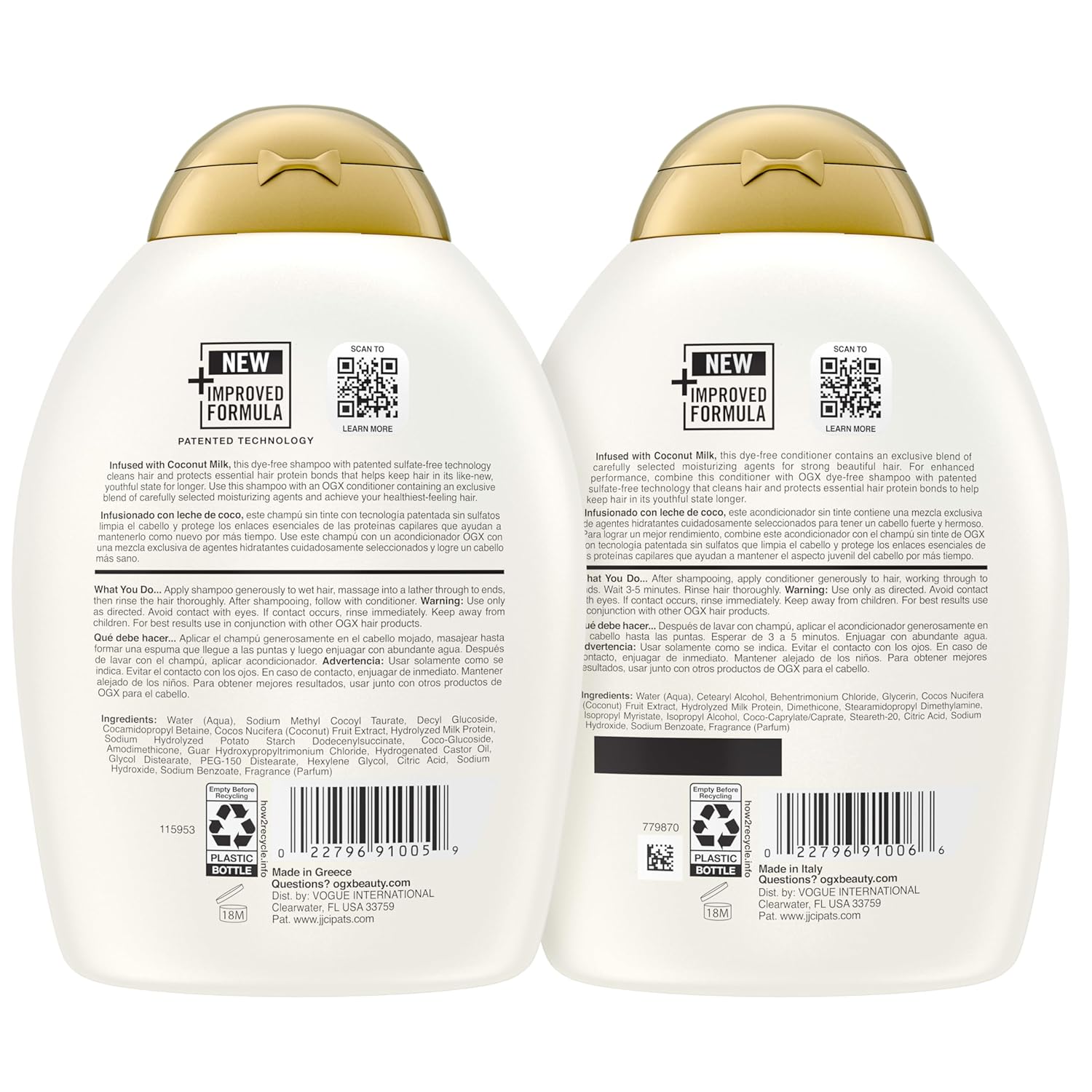 OGX Nourishing Coconut Hair Care Duo – High-End Scented Hair Treatment with Shea Butter, Sophisticated Gift-Worthy Hair Set