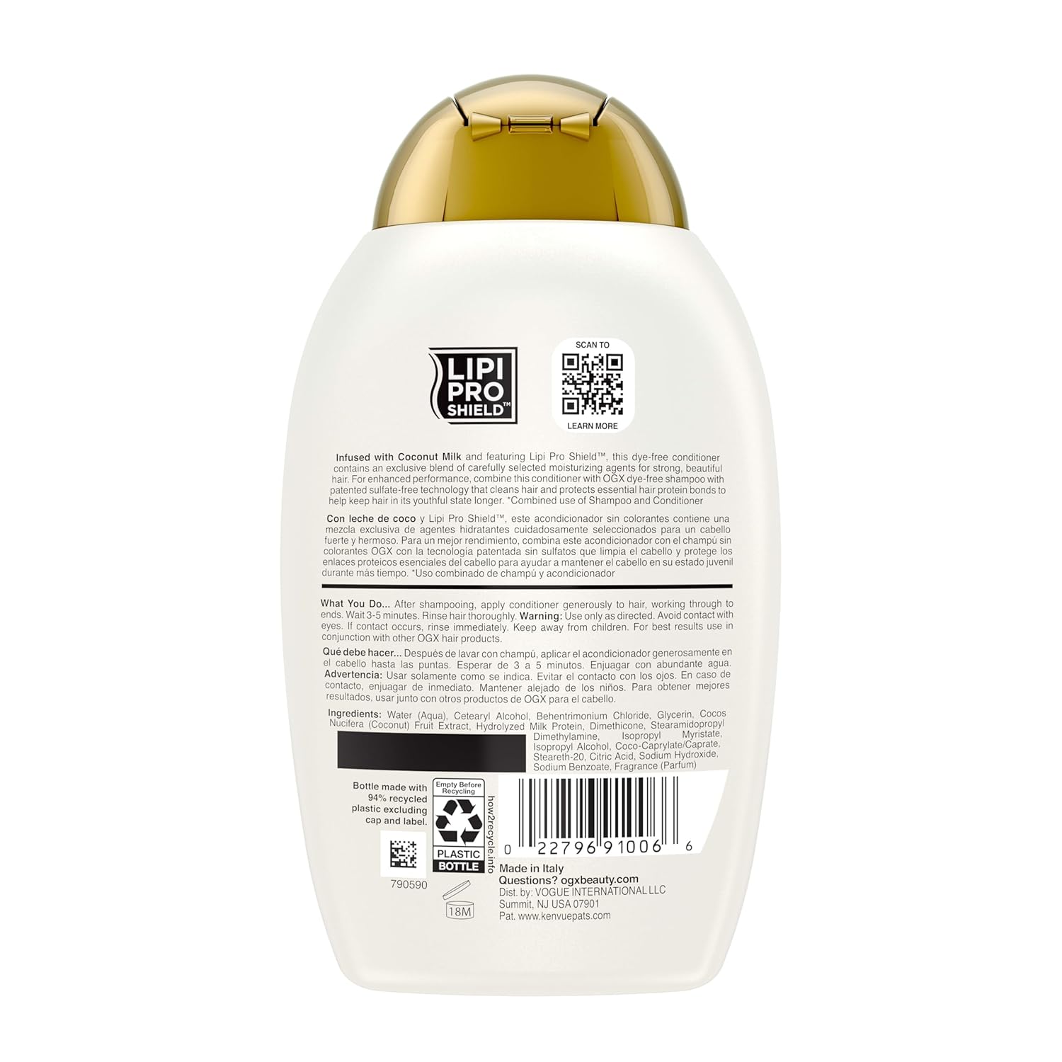OGX Nourishing + Coconut Milk Conditioner – Wind-Down Wellness Routine, Restorative Moisture for Dry and Damaged Hair