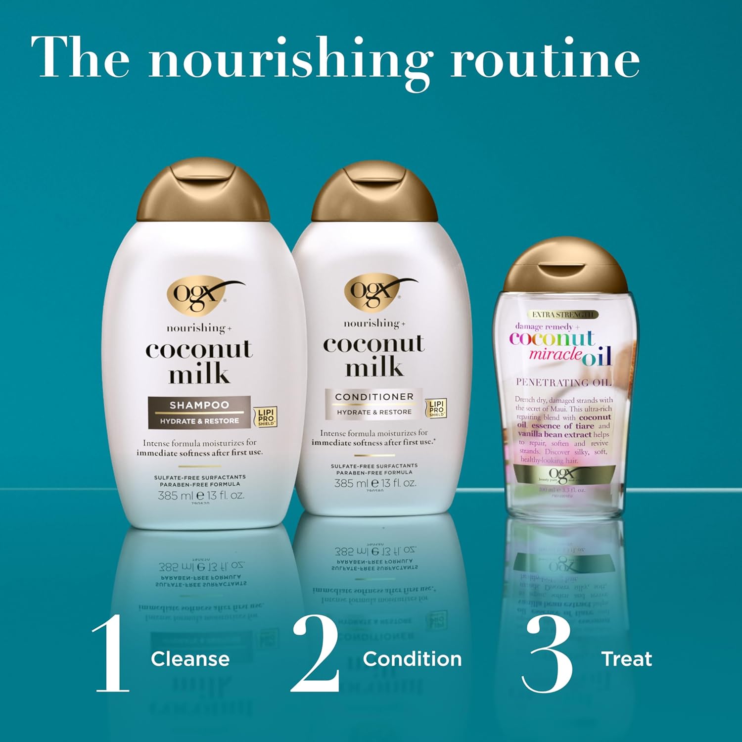 OGX Nourishing + Coconut Milk Conditioner – Wind-Down Wellness Routine, Restorative Moisture for Dry and Damaged Hair