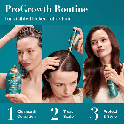 OGX ProGrowth + Peptide Serum Mist – Mother's Day Haircare Gift to Strengthen and Plump Strands, 6.5 fl oz