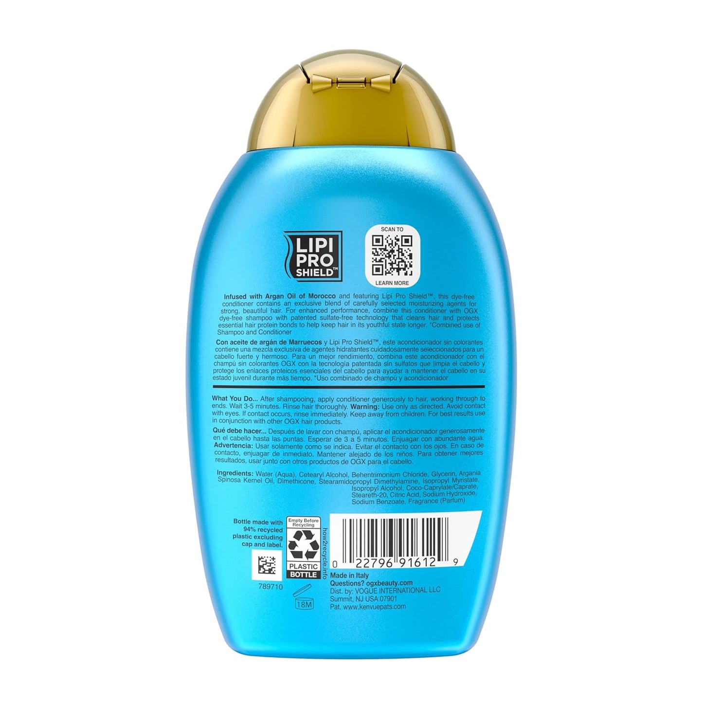 OGX Renewing + Argan Oil of Morocco Conditioner – Gentle Repair Conditioner for Sensitive, Chemical-Free Hair Care