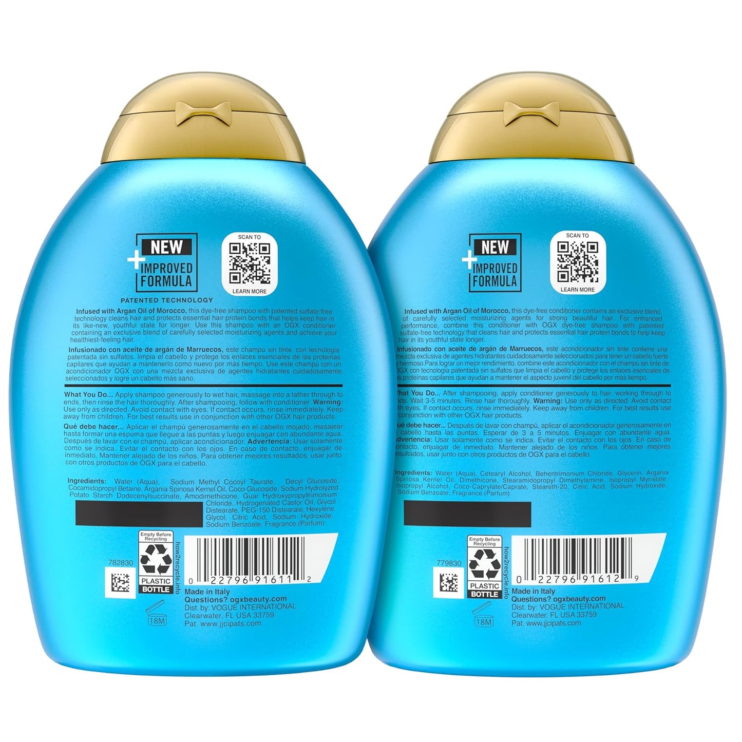 OGX Renewing + Argan Oil of Morocco Shampoo & Conditioner Set – Aromatherapy Shower Experience with Citrus-Woody Scent for Stress Relief, 13 fl oz 2 Pack