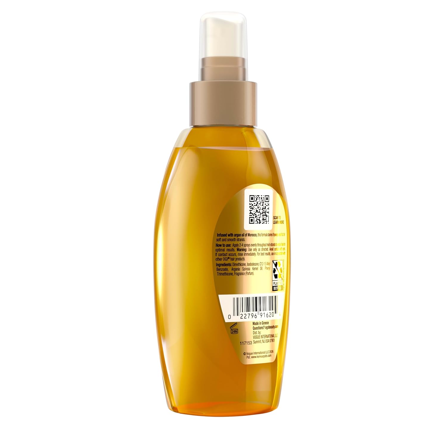 OGX Renewing Argan Oil of Morocco Weightless Healing Dry Oil Spray – Simple One-Step Shine and Split End Treatment, 4 Fl Oz