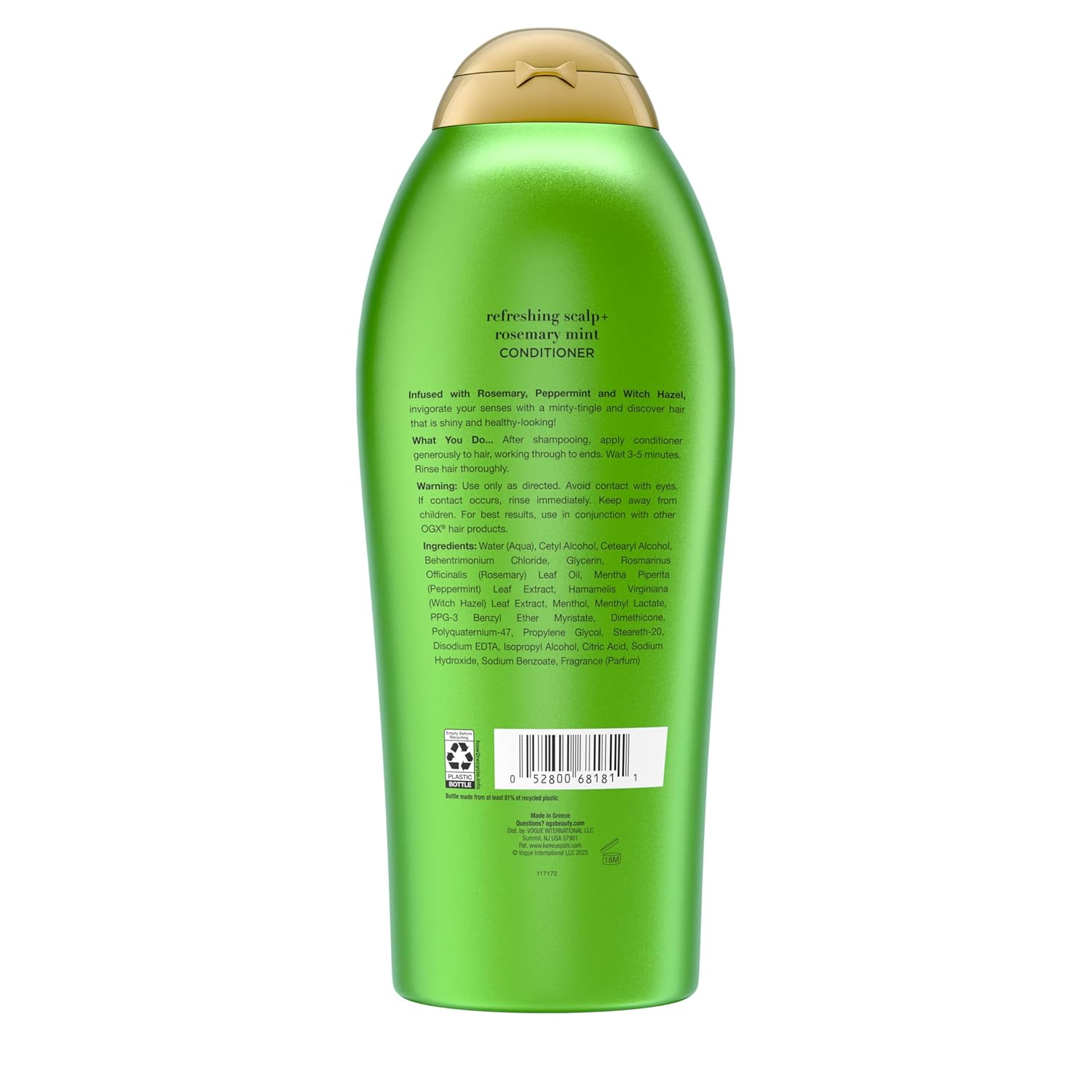 OGX Rosemary Mint Conditioner – Simple One-Step Scalp Care for Intentional Routines, 25.4 fl oz