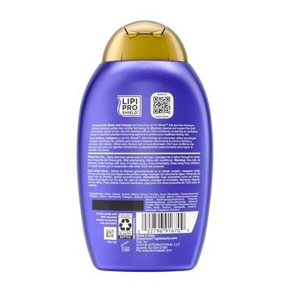 OGX Thick & Full Biotin & Collagen Volumizing Shampoo – Nightly Wind-Down Volumizing Wash for Limp Hair, 25.4 fl oz
