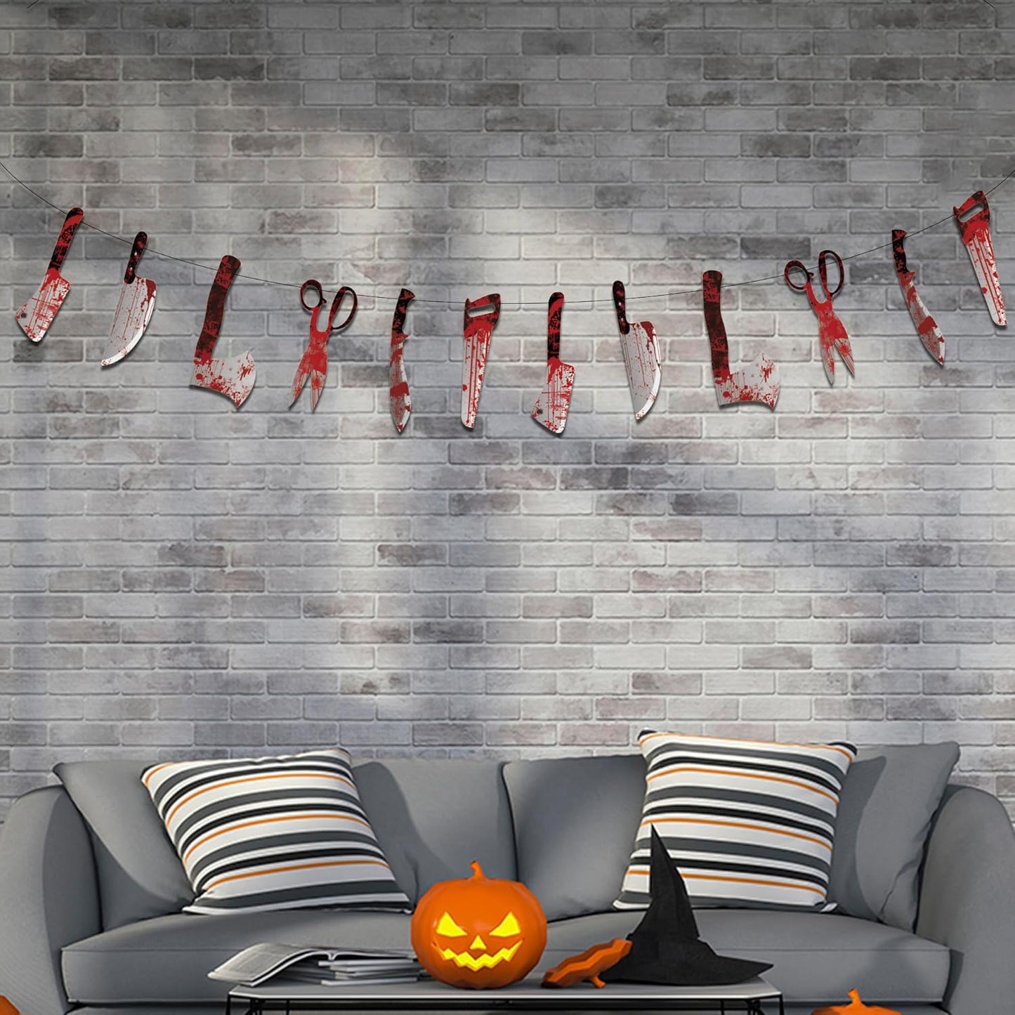OHOME Halloween Banner Set for Kids Birthday Party Decorations - 12pc Trunk or Treat Garland for Playroom and Classroom Halloween Party