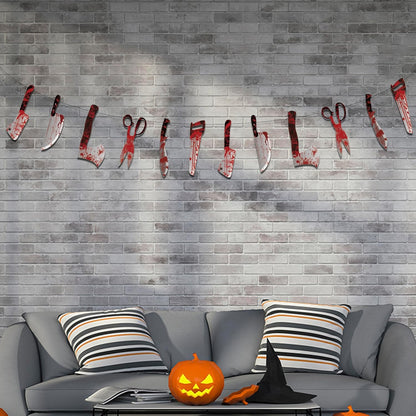 OHOME Halloween Banner Set for Kids Birthday Party Decorations - 12pc Trunk or Treat Garland for Playroom and Classroom Halloween Party