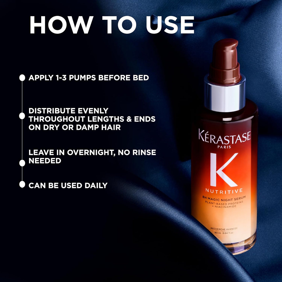 oil-based serum format that boosts shine and smooths the hair fiber