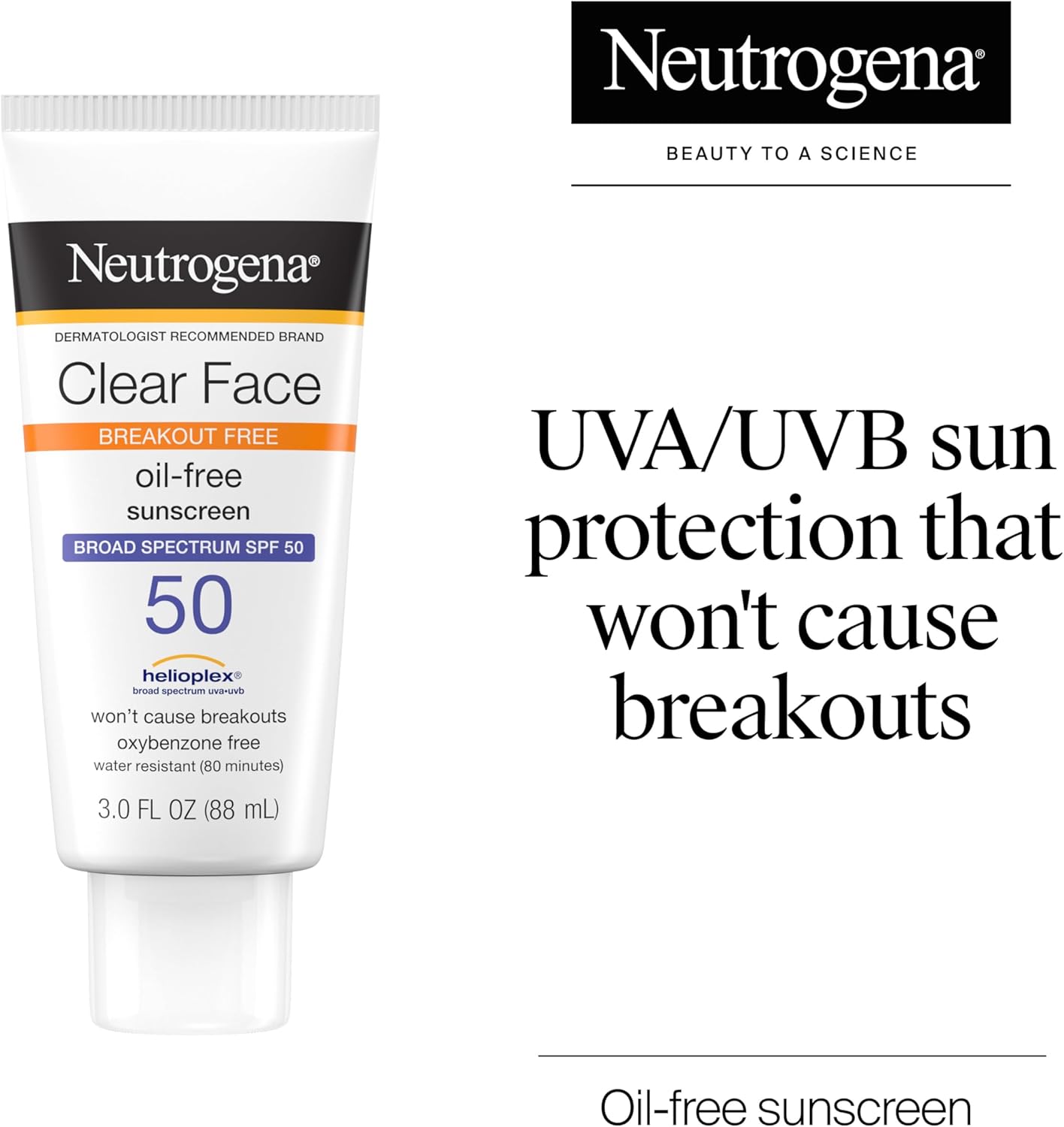 oil-free, fragrance-free, and oxybenzone-free formulation for sensitive, acne-prone skin