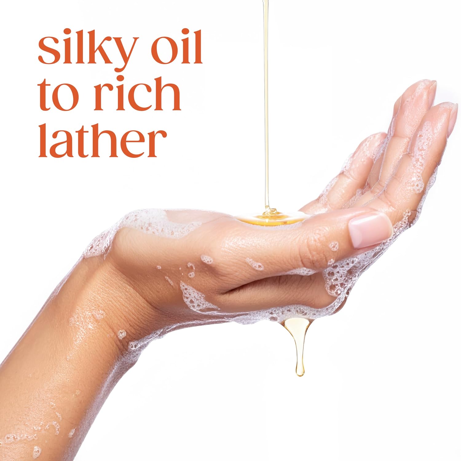 oil-serum body wash form that lathers into a creamy texture
