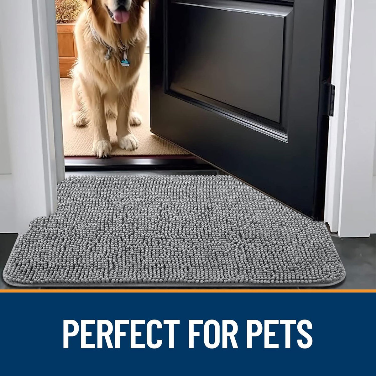 OLANLY Travel-Ready Chenille Dog Mat – Backseat Car Protector for Muddy Paws, Washable Pet Liner for Road Trips