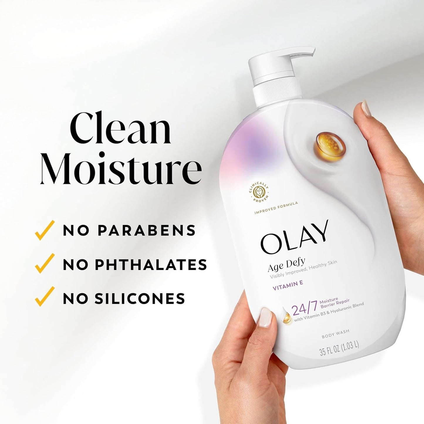Olay Age Defy Cleanser – Pared-Down Skincare with Vitamin B3, No Fragrance, No Excess Ingredients