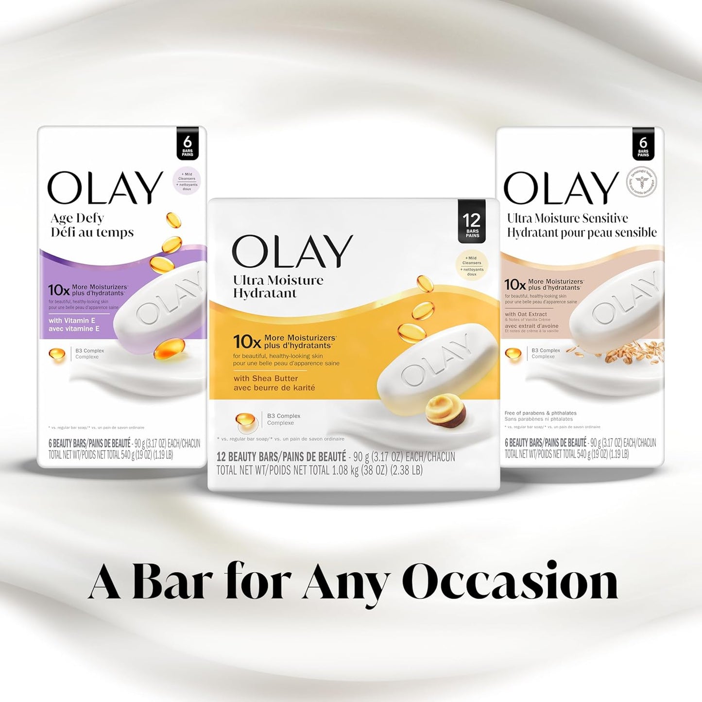 Olay Beauty Bar – Self-Care Shower Essential, Gentle Vitamin B3 Cleansing Bar