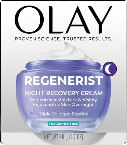 Olay Clean Formula Night Cream – Paraben-Free, Dye-Free Face Moisturizer for Safety
