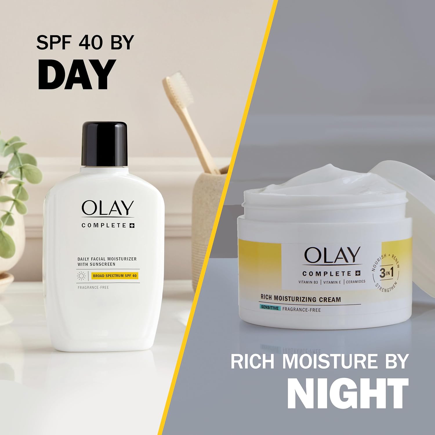 Olay Complete+ Cream – Hypoallergenic Facial Moisturizer Free from Irritating Fragrance & Dyes