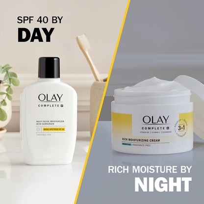 Olay Complete+ Cream – Hypoallergenic Facial Moisturizer Free from Irritating Fragrance & Dyes