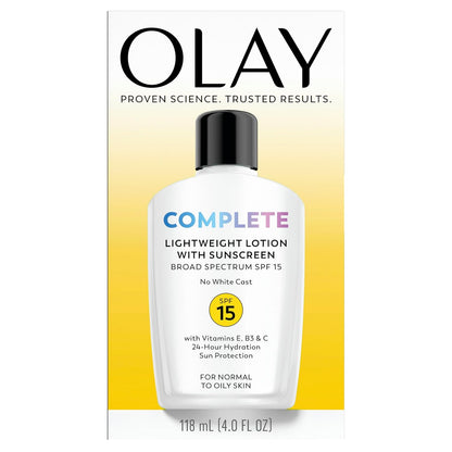 Olay Complete Daily Face Lotion SPF 15 – Single-Bottle Replacement for Cluttered Skincare Routines