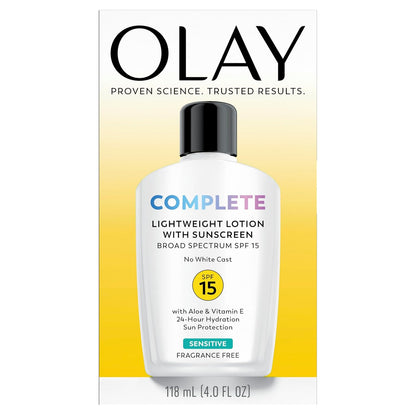 Olay Face Moisturizer & Sunscreen SPF 15 – Dermatologist-Trusted Safety for Sensitive Skin