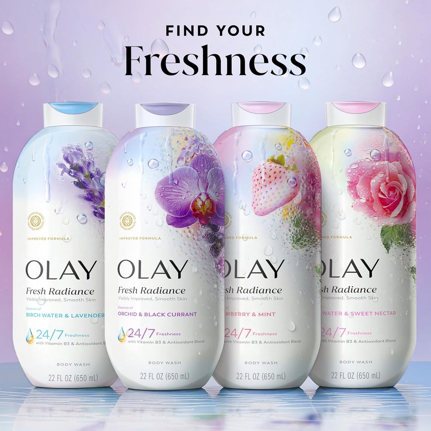 Olay Luxury Botanical Body Wash – Paraben-Free, Plant-Based Formula for Radiant, Refined Skin