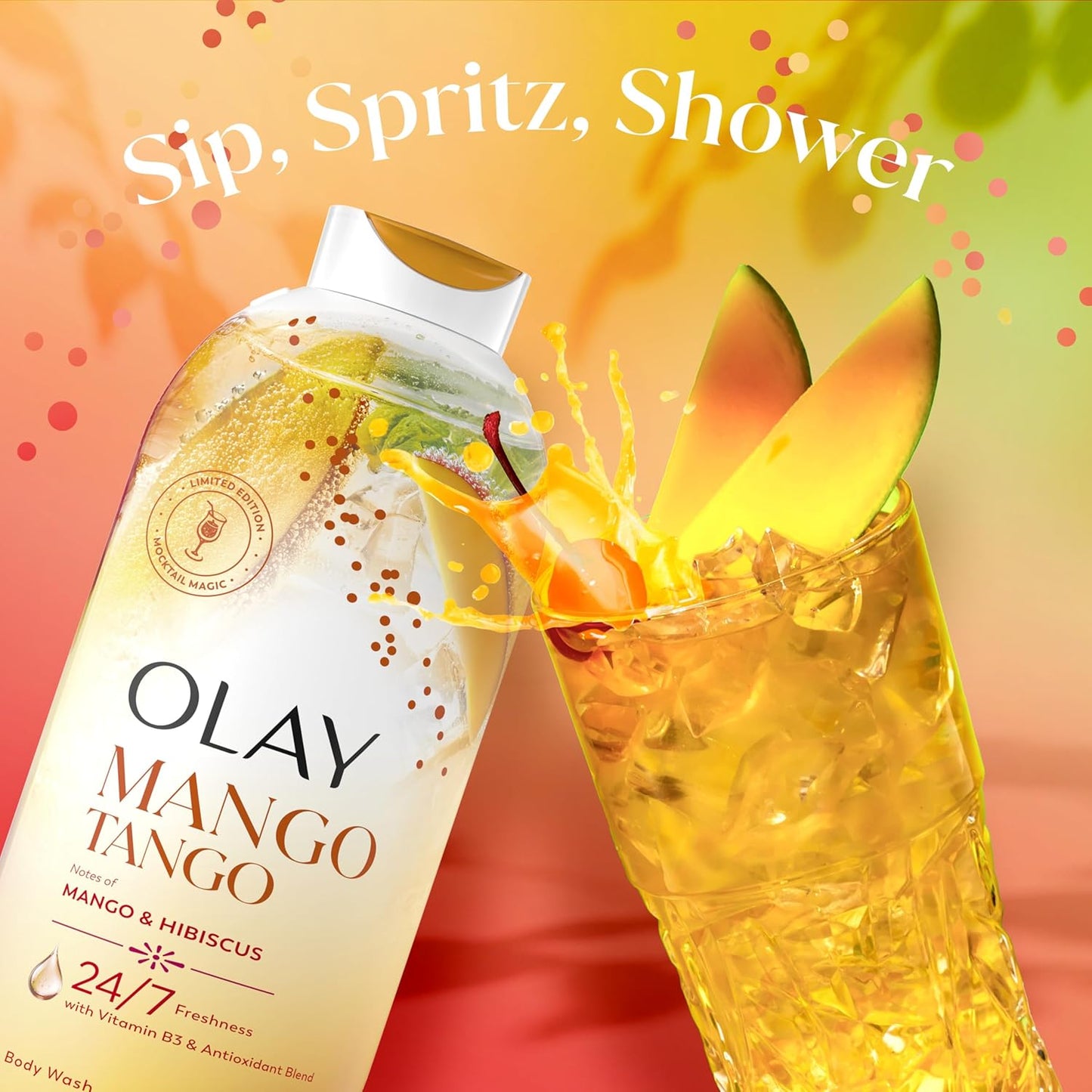 Olay Miami Mocktails Body Wash – Plant-Based Vitamin B3 Cleanser for a Mindful Bath Time Wind-Down Routine