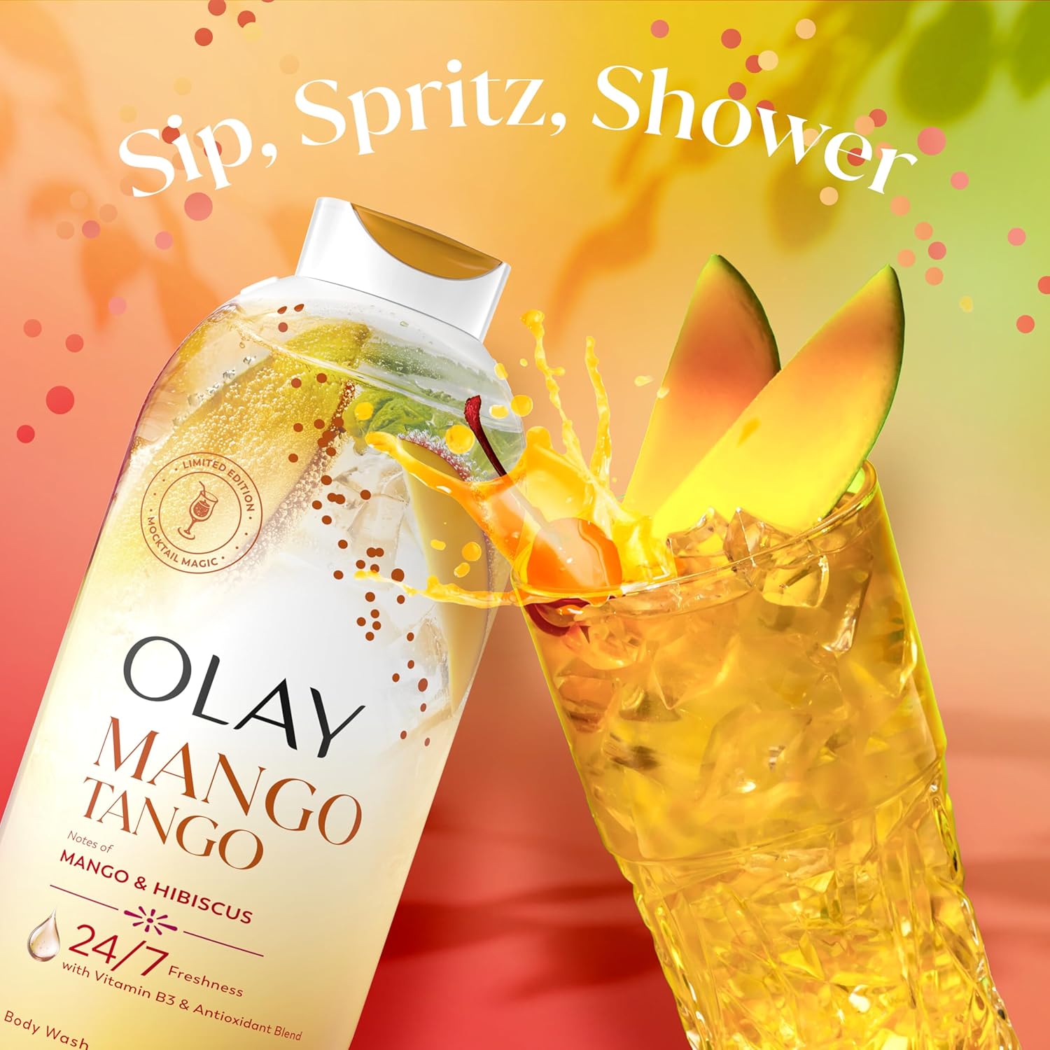 Olay Miami Mocktails Body Wash – Plant-Based Vitamin B3 Cleanser for a Mindful Bath Time Wind-Down Routine