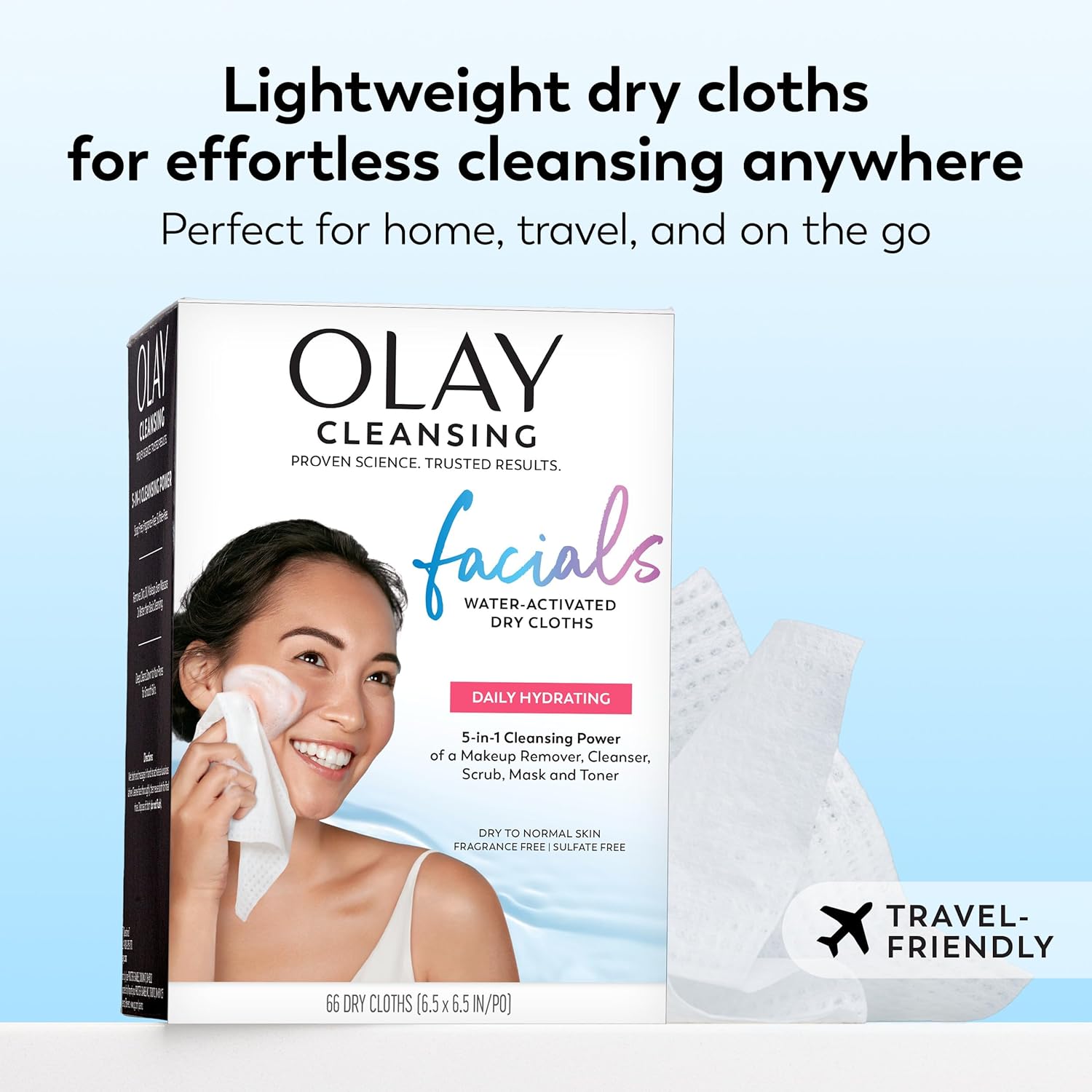 Olay On-the-Go Face Cloths – Durable Cleansing Wipes for Camping & Patio Use